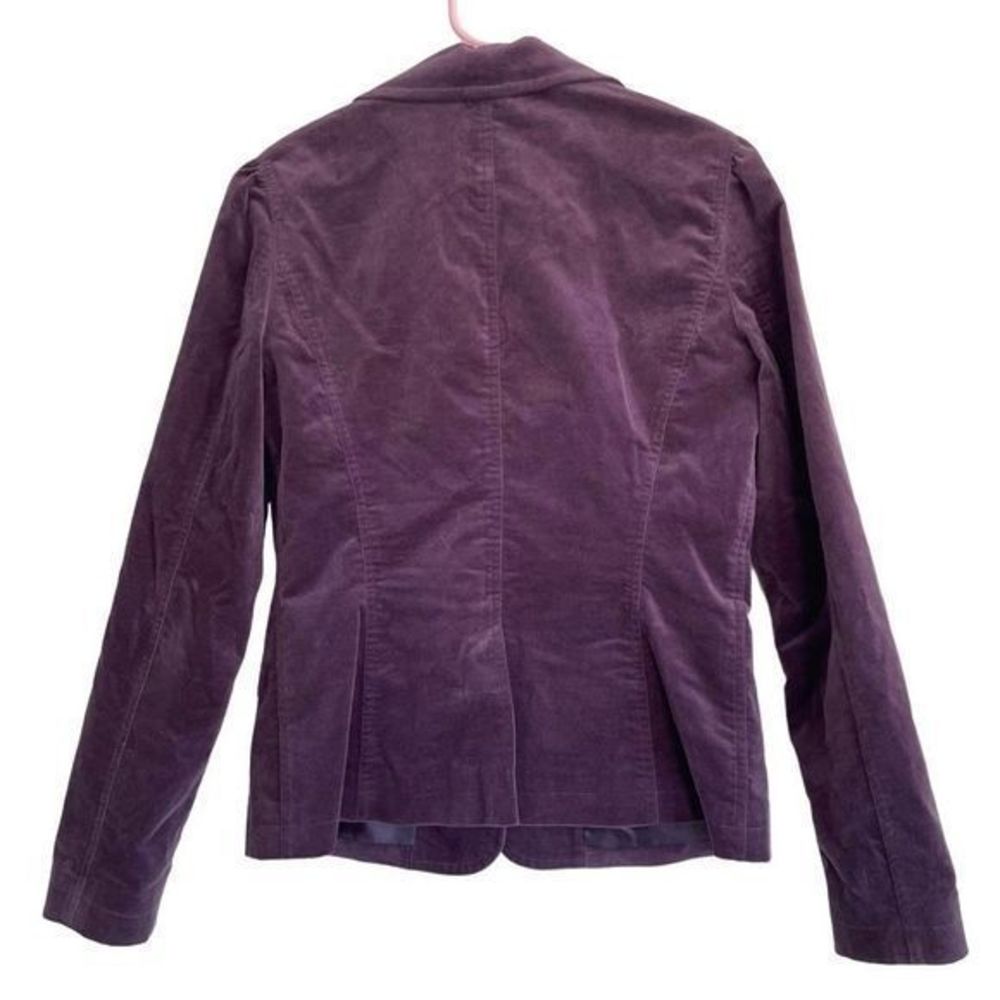 Halogen Purple Velvet Button Down Work Blazer - Picture 2 of 7